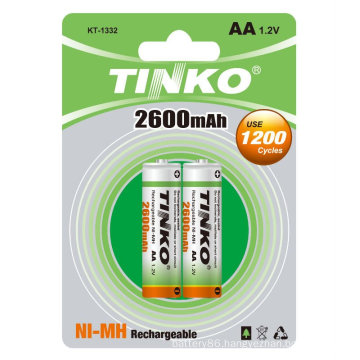 NI-MH rechargeable battery size AA 2600MAH